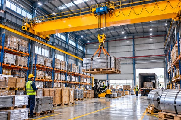 Warehouse and logistics material handling cranes
